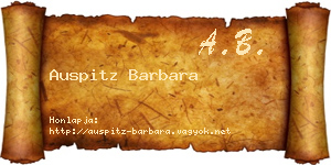 Auspitz Barbara névjegykártya